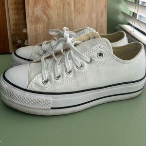 White Converse Platforms